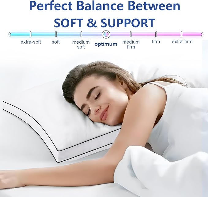 Premium Pillows Standard Size Set of 2, Fluffy and Supportive 7D Down - Image 4