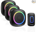 TECKNET Wireless Doorbell with 3 Portable Doorbells with RGB Light, Battery by Tecknet