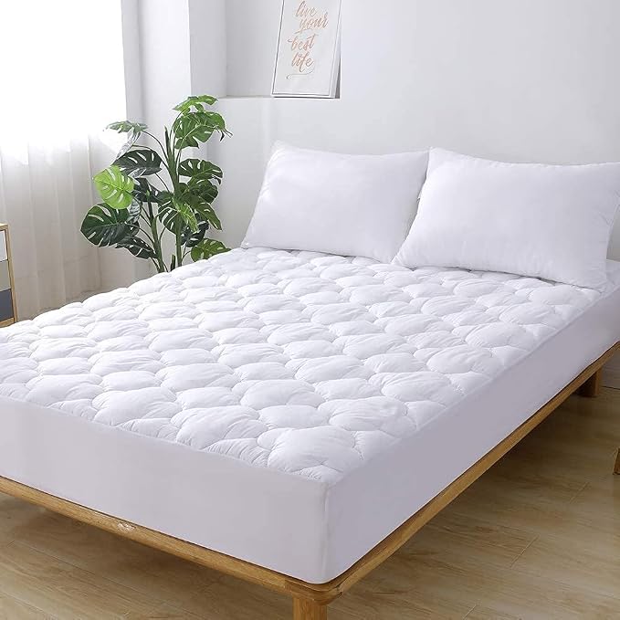 WhatsBedding Waterproof Mattress Pad Queen Size Cotton Top Down Alternative - Image 7