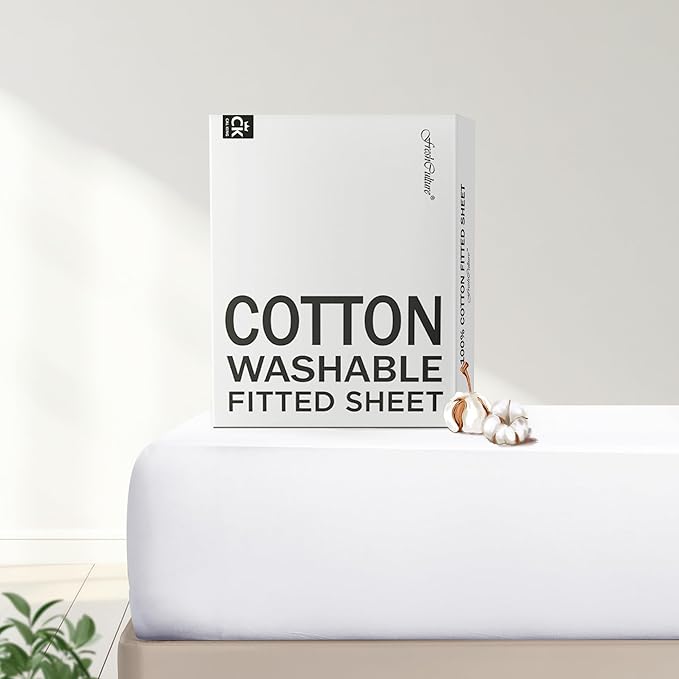 FreshCulture Pure Cotton Fitted Sheets California King Size, 300 Thread Count by FreshCulture