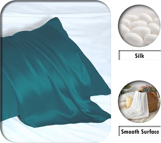 Silk Pillow Cases 2 Pack, Soft Breathable and Sliky Queen Size Pillow Cases Set - Image 2