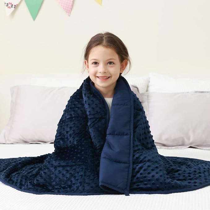 Mr. Sandman Weighted Blanket 7LBS 41 x 60 Inches, Minky Dots Heavy Blanket by MrSandman