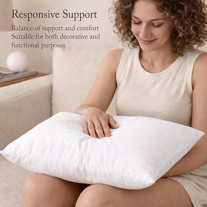 puredown® 26x26 Feather Down Pillow Insert, 1 Pack Euro Pillow Insert - Image 3