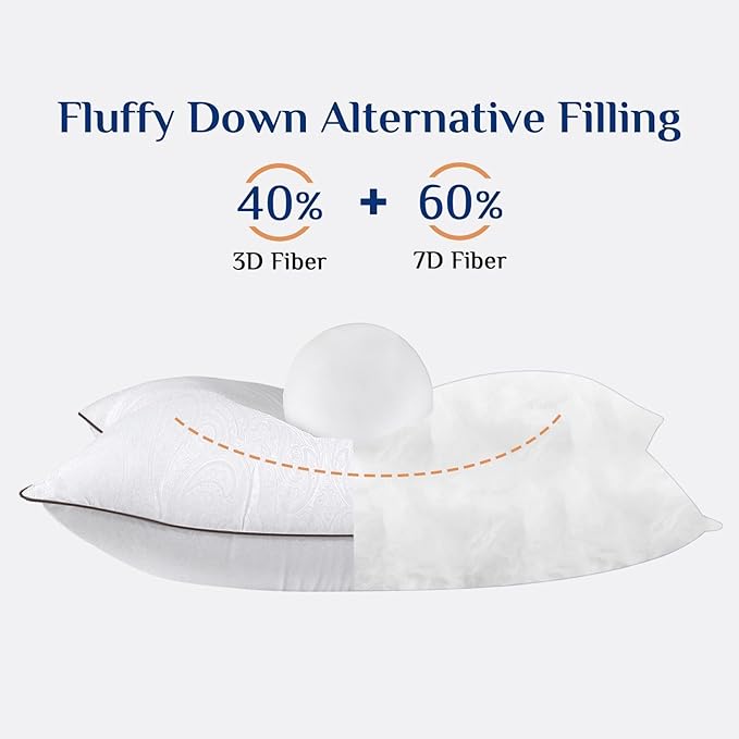 JOLLYVOGUE King Size Pillows Set of 4 - Image 3