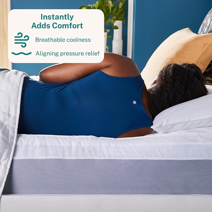 Sleep Innovations Dual Layer 4 Inch Memory Foam Mattress Topper, Full Size - Image 3