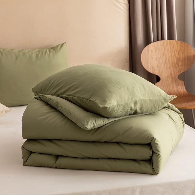 ROSGONIA Queen Comforter Set Olive Green, All Season Lightweight Blanket Quilt - Image 6