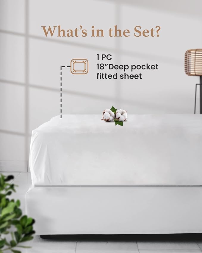 Good Sleep Bedding California King Fitted Sheet, 800 TC Cal King Fitted Sheet - Image 3