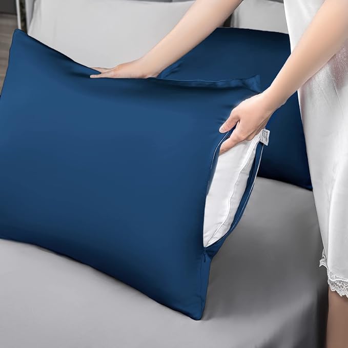 Mulberry Silk Pillowcase for Hair and Skin, Queen Size Cooling Silk Pillow Case - Image 6