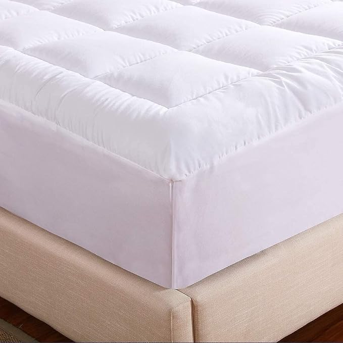 WhatsBedding Waterproof Mattress Pad King Size Cotton Top Down Alternative - Image 6