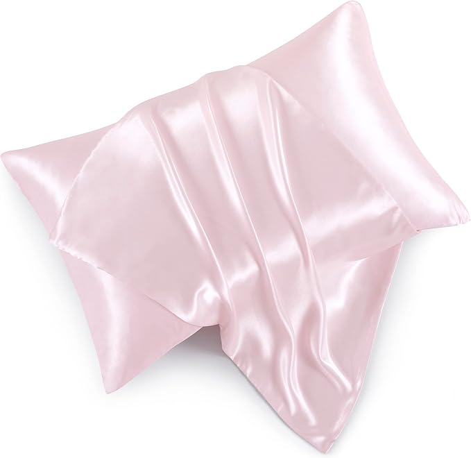 Satin Pillowcases with Zipper （20x30）, Queen Size Pillowcases Set of 2 by HommxJF
