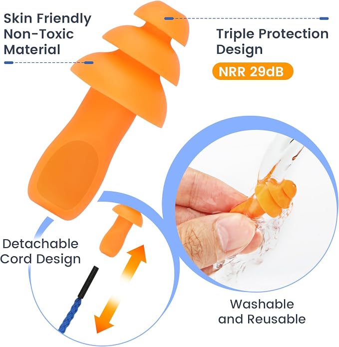 Silicone Ear Plugs, 100 Pairs Hearing Protection - Image 3