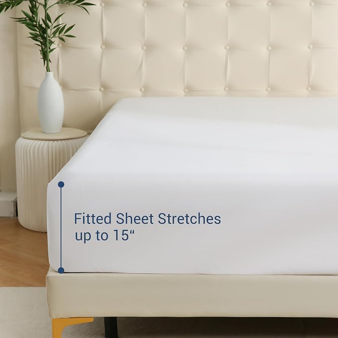 White Bulk Twin Fitted Sheet Only Deep Pocket 6 Pack, Quick Sort Bottom Bed - Image 3