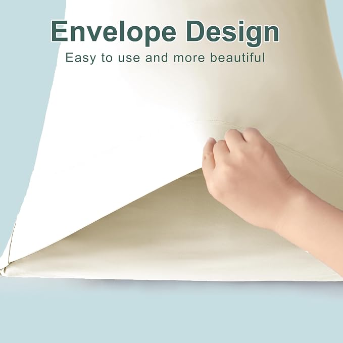 Accuratex Cooling Pillow Cases Queen Size Set of 2, Envelope Soft Breathable - Image 4