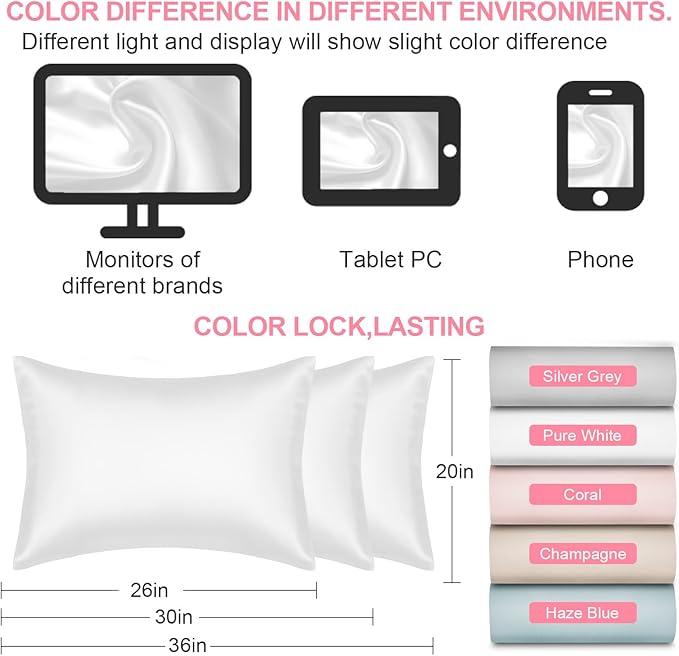 Silk Pillow Cases 2 Pack Standard Size - Image 7