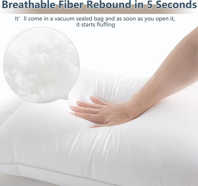 CozyLux Pillows Standard Size Set of 4, Hotel Quality Bed Pillows - Image 4