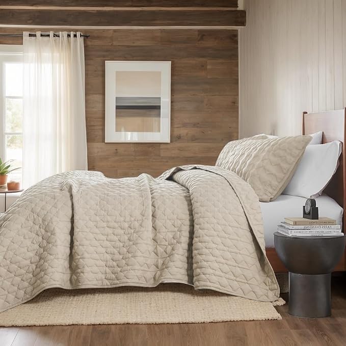 Beige Quilt King Size Bedding Sets - Image 5