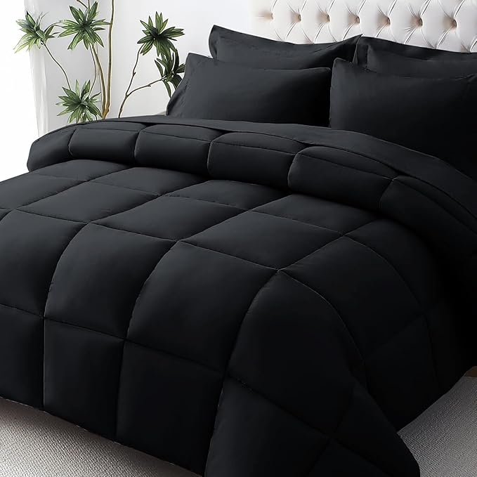 JOLLYVOGUE Full Comforter Set, Ultra-Soft Bed in a Bag Full Size 7 Pieces by JOLLYVOGUE