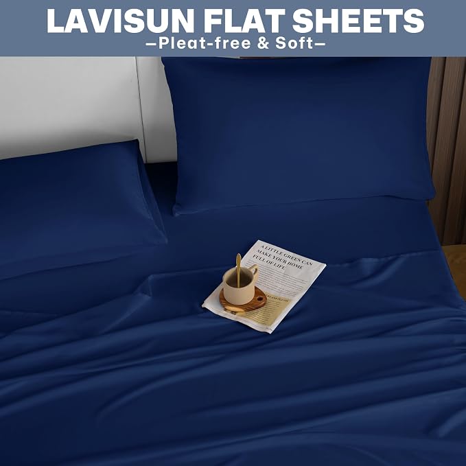 Lavisun Flat Sheets only, 6 Pack Bulk Top Sheets - Image 8
