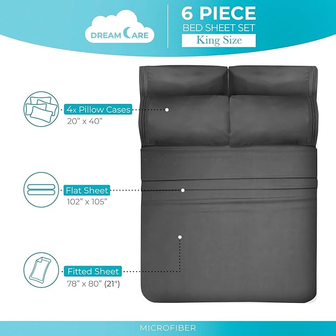 DREAMCARE California King Sheet Sets - Image 4