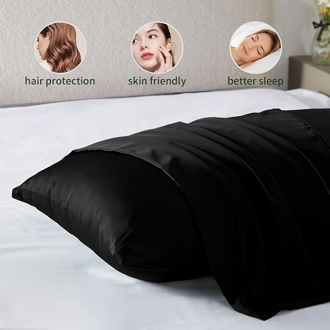 Silk Pillow Cases 2 Pack Mulberry Silk Pillow Cases Soft Breathable Both Sided - Image 5