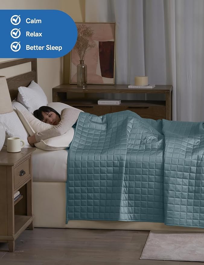 YnM Cooling Weighted Blanket for Adults, 7lbs Heavy Bed Throw for One Person of - Image 5