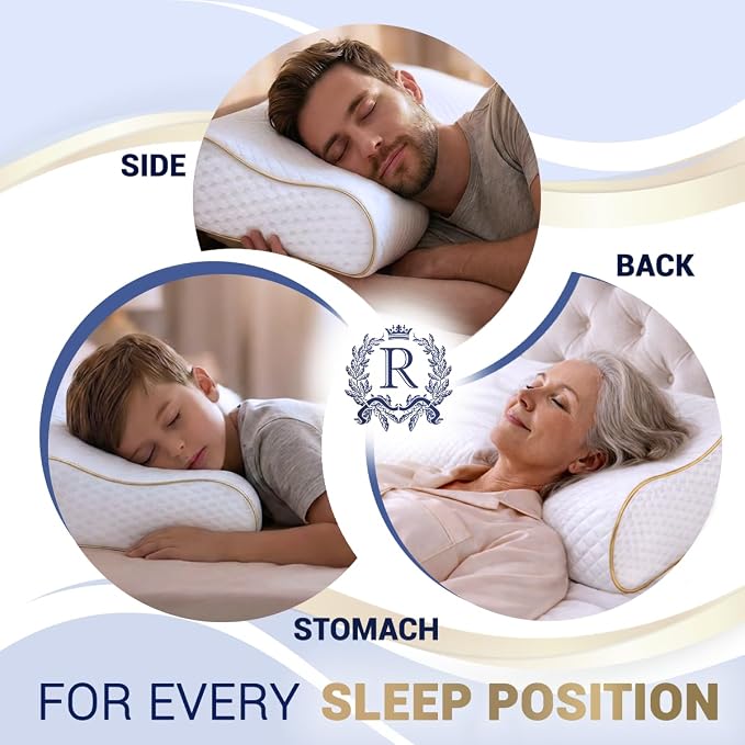 Memory Foam Pillow, Cervical Pillow 4-Layer Queen, Contour Pillow, Side Sleeper - Image 7