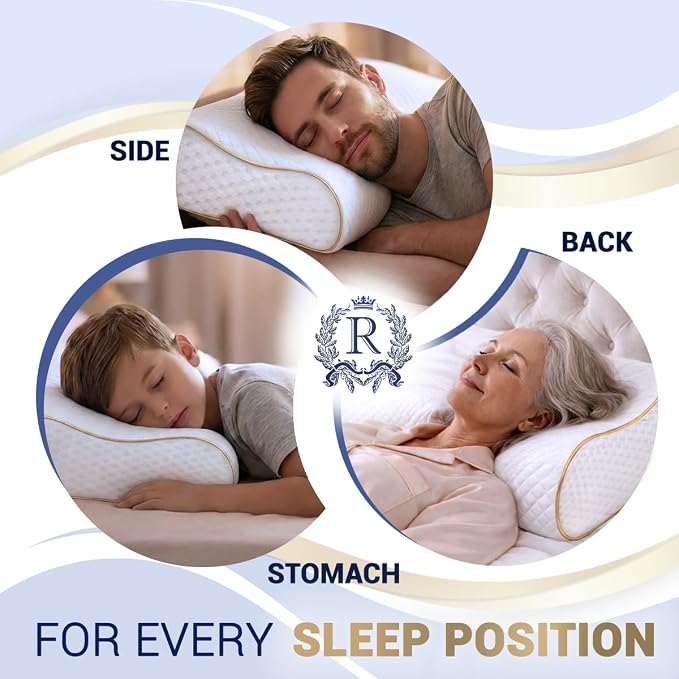 Memory Foam Pillow, Cervical Pillow, 4-Layer Queen, Contour Pillow, Side Sleeper - Image 7
