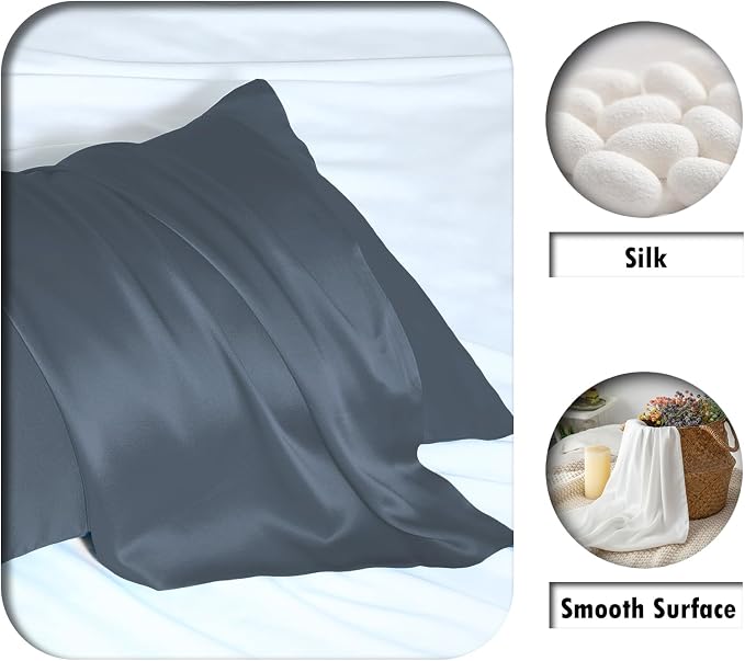 Silk Pillow Cases 2 Pack Soft Breathable and Sliky King Size Pillow Cases Set - Image 2