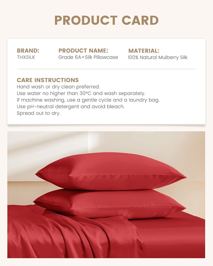 THXSILK Set of 2 Silk Pillowcase - Image 8