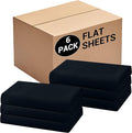 Bulk Full Flat Sheets Only, 6 Pack Quick Sort Top Bed Sheet, Color-Coded Label by Culve