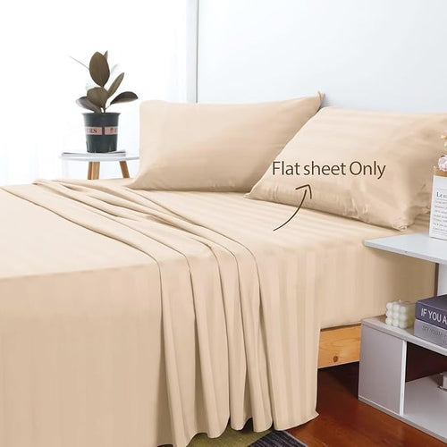 2-Pack Cotton King Flat Sheet Only, 600 Thread Count 100% Egyptian Cotton Top - Image 2