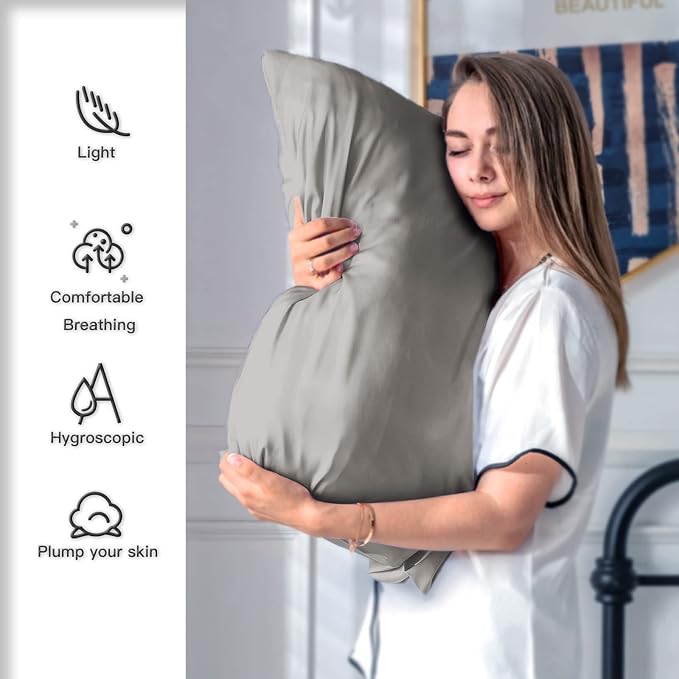 Mulberry Silk Pillowcase for Hair and Skin Standard Size 20"X 26" Pillow Case - Image 3