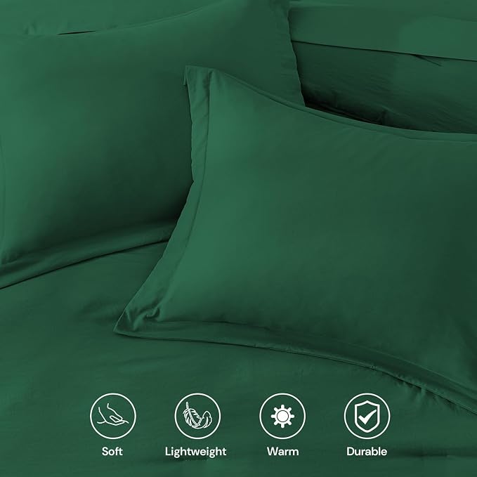 WRENSONGE Full Size Comforter Sets, 7 Pieces Emerald Green Bed in a Bag - Image 4