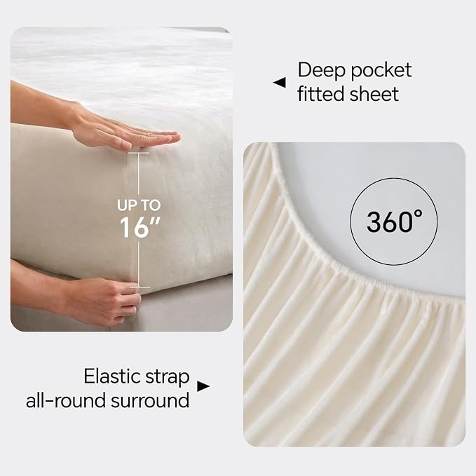 BEDELITE Flannel Sheets King Size White - Image 4