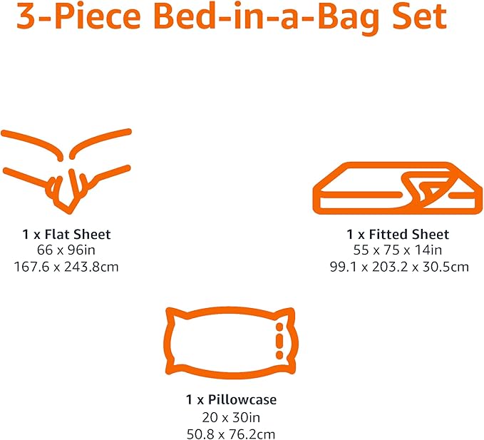 Amazon Basics Lightweight Microfiber 3-Piece Bed Sheet Set, Twin XL - Image 6