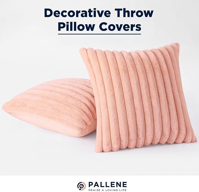 Pallene Faux Fur Plush Throw Pillow Covers 16x16 Set of 2, Luxury Soft Fluffy - Image 6