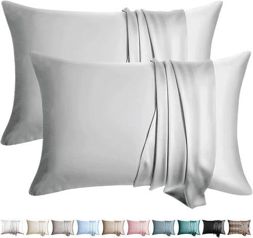 100% Silk Pillow Cases 2 Pack Queen Size Mulberry Silk Pillowcase by WLOSJ