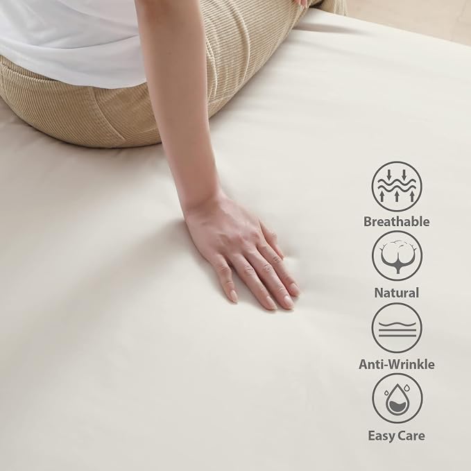 2-Pack 100% Egyptian Cotton Fitted Sheet TwinXL Size, 600 Thread Count Cotton - Image 4