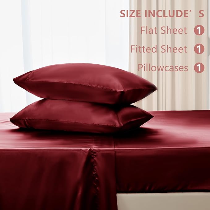 CozyLux Satin Sheets Twin Sheet Set - Image 6