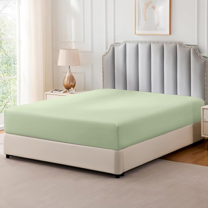 FreshCulture Pure Cotton Fitted Sheets Twin XL Size, 300 Thread Count Percale - Image 8