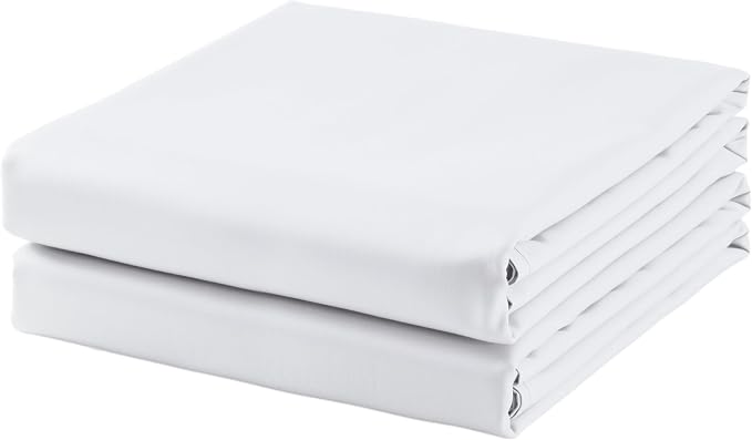 2-Pack Cotton Full Flat Sheet Only, 600 Thread Count 100% Egyptian Cotton Top by ZaizaiHome