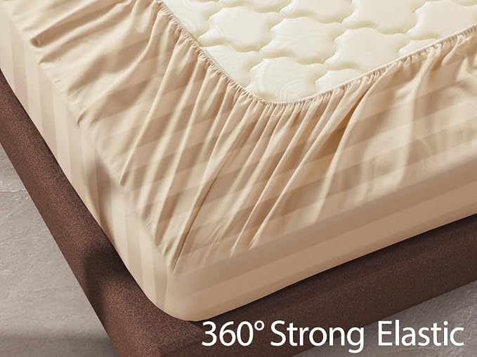100% Egyptian Cotton Fitted Sheet Twin-XL/Split King Size, 600 Thread Count - Image 7