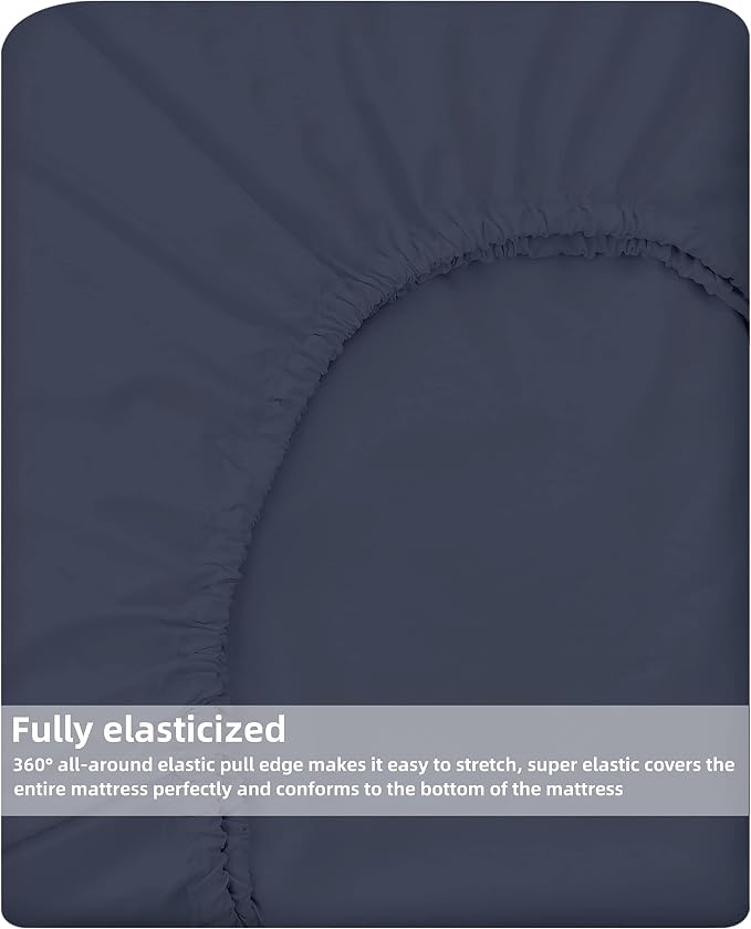 HBHLFZ Twin Fitted Sheet Only 2 Pack, Soft Breathable Bottom Sheet - Image 5