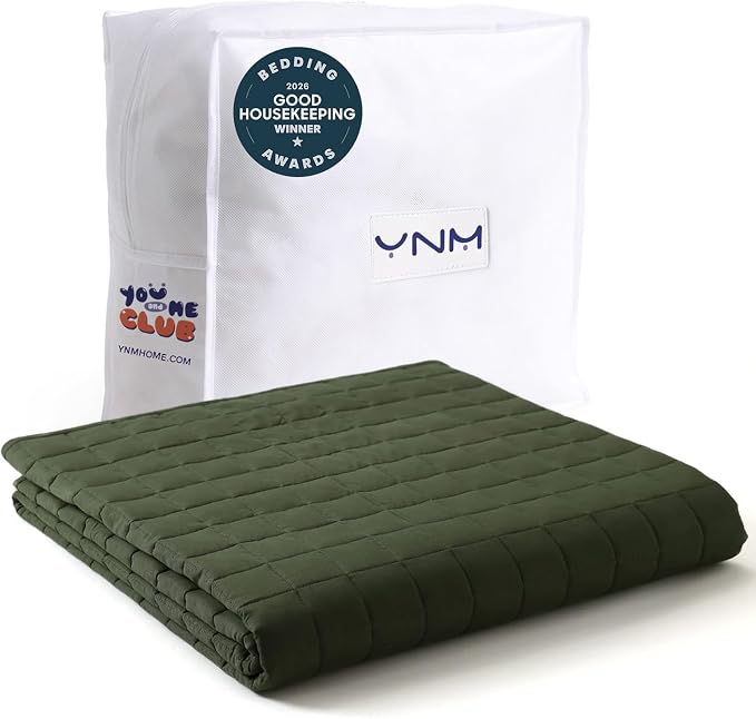 YnM 10lbs Weighted Blanket for Adults, Cotton Heavy Bed Throw Blanket by YNM