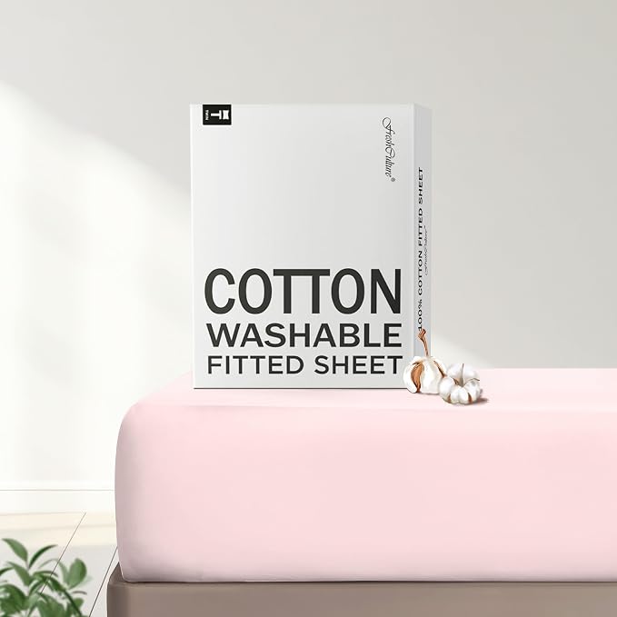 FreshCulture Pure Cotton Fitted Sheets King Size, 300 Thread Count Percale by FreshCulture