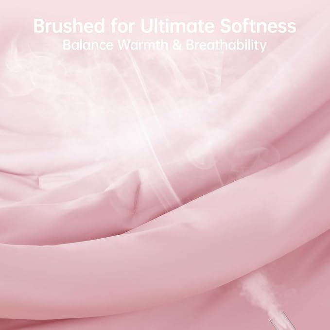 MUXHOMO Pink King Size Comforter Set, All Season Ultra Soft Down Alternative - Image 3