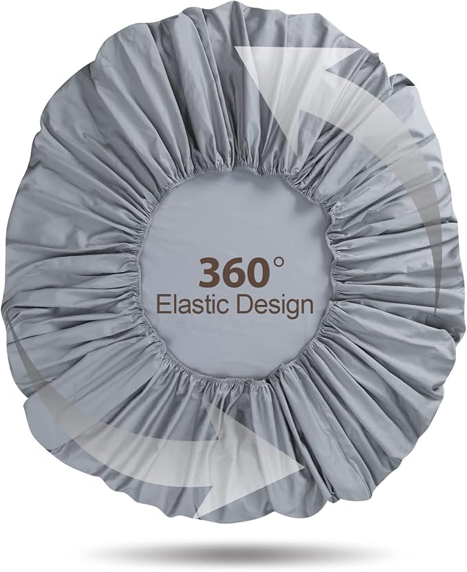 100% Egyptian Cotton Fitted Sheet Twin Size Gray, 600 Thread Count, 8-16" Deep - Image 7