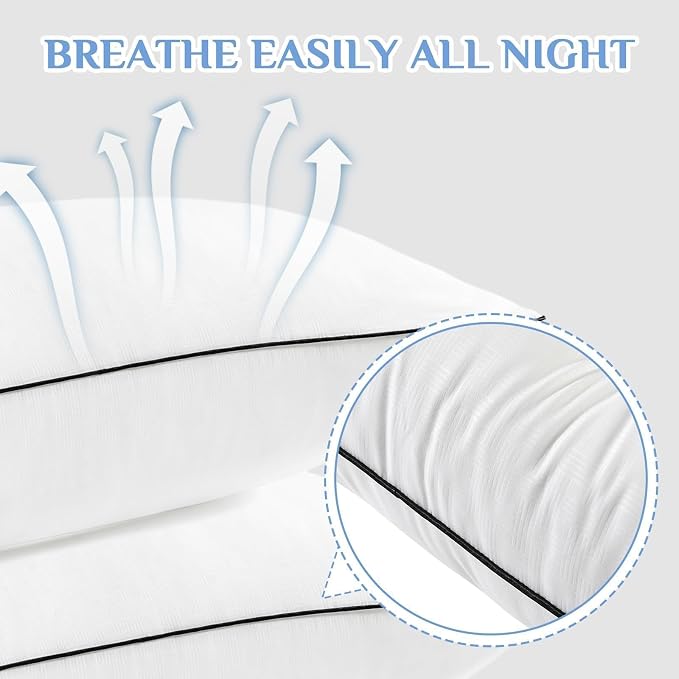 JOLLYVOGUE Pillows Queen Size Set of 2, Hotel Collection Bed Pillows - Image 5