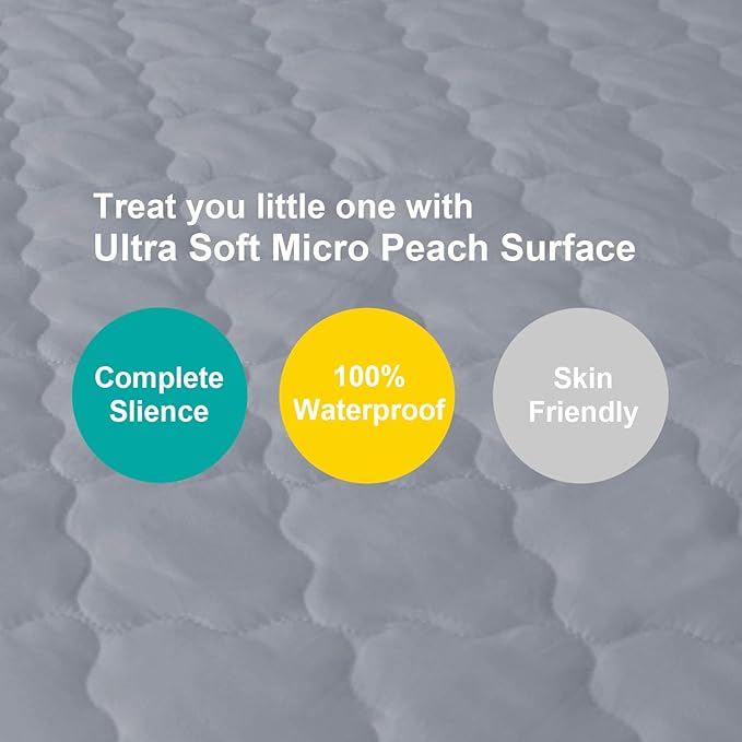 Pack and Play Sheets Mattress Pad Protector Fitted Waterproof Playard Mattress - Image 2
