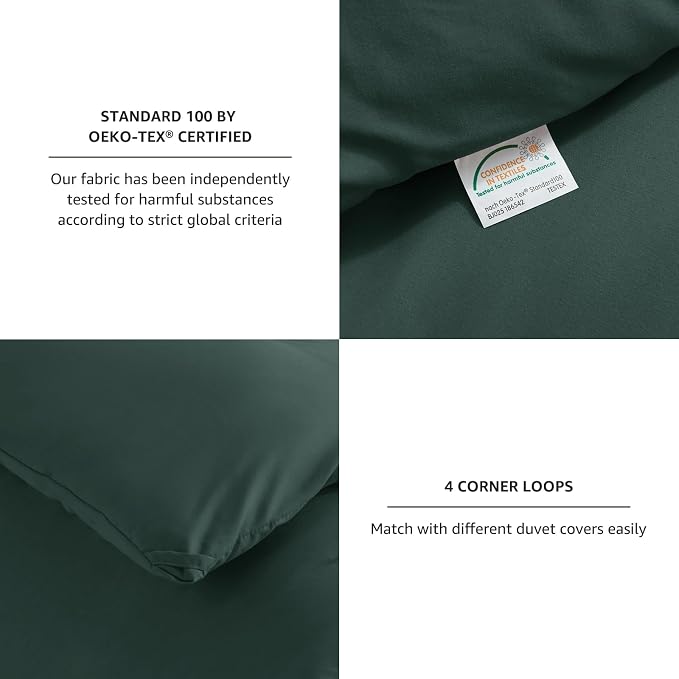 CozyLux Oversized King Comforter Set Forest Green, 3 Pieces 120x98 Solid - Image 4